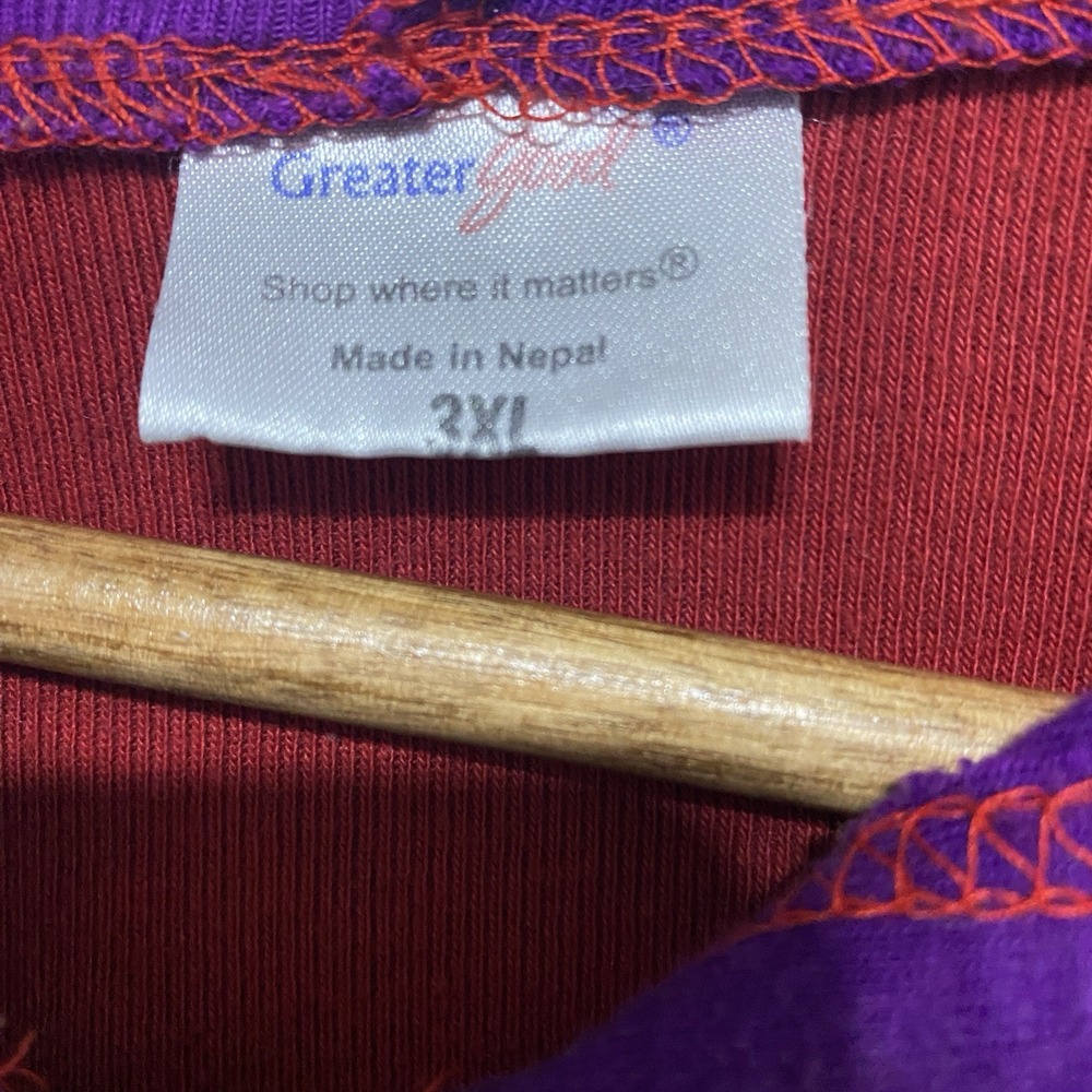Greater Good Sweatshirt Womens 3XL Colorful Embroidery Rainbow Hippie Festival - Picture 9 of 10
